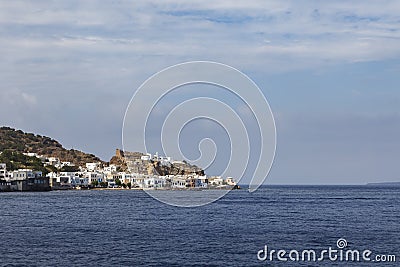 Mandraki villlage, Nisyros, Greece. View from the sea Stock Photo