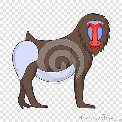 Mandrill icon, cartoon style Vector Illustration