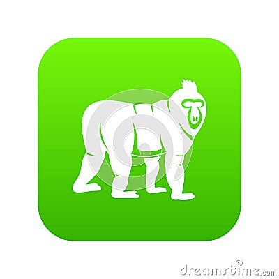 Mandrill monkey icon digital green Vector Illustration