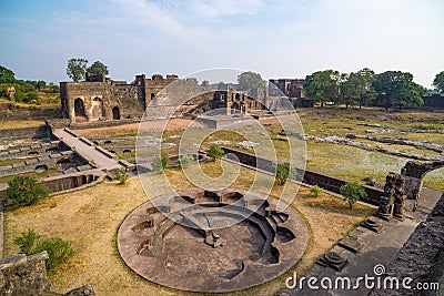 Mandu India, afghan ruins of islam kingdom, mosque monument and muslim tomb. Architectural details. Stock Photo