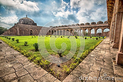 Jama Masjid arch Mandu Stock Photo