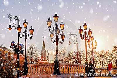 Manezh Square in Moscow. winter sunny day Stock Photo