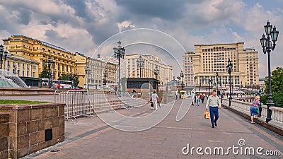 Manezhnaya square,State Duma and four seasons Hotel, Moscow, Russia Editorial Stock Photo