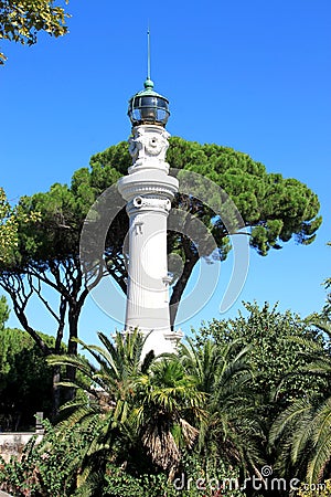 Manfredi Lighthouse upon Janiculum Hills, Rome Stock Photo