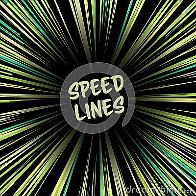 Manga Speed Lines Vector. Comic Radial Speed Lines. Ray And Acceleration. Otherworldly Visionary Illustration. Vector Illustration