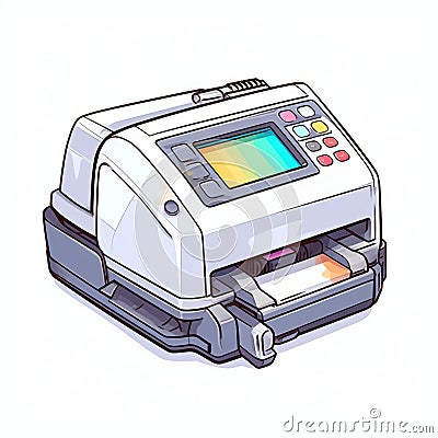 Manga-style Spectrophotometer Vector Illustration With Borderless Stickers Stock Photo