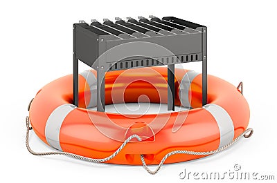 Mangal with lifebelt, 3D rendering Stock Photo