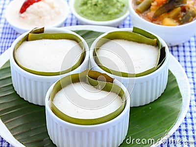 Mangalorean Cuisine- Kadubu idli breakfast Stock Photo