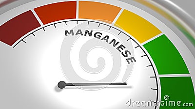 Manganese level abstract scale. Food value measuring. 3D render Stock Photo