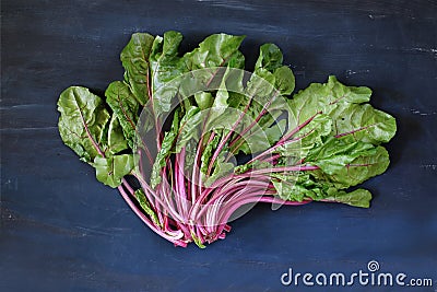 Mangel,chard,Beta vulgaris, organic vegetable, healthy food flat lay Stock Photo