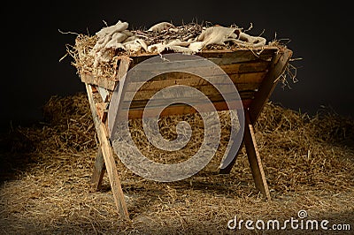 Manger with Crown of Thorns Stock Photo