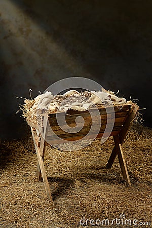 Manger and Crown of Thorns Stock Photo