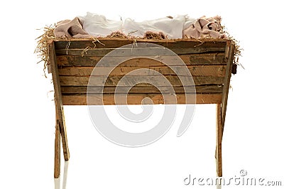 Manger Over White Background Stock Photo