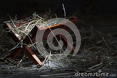 Manger in the stable abstract christmas symbol Stock Photo