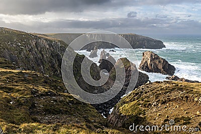 Mangersta Sea Stacks, Isle of Lewis, Outer Hebrides, Scotland Stock Photo