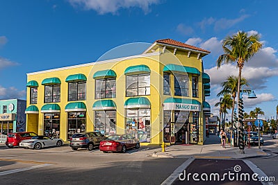 Mango Bay Beach and Surf Co. souvenir store and shop on Old San Carlos Blvd & Estero Blvd Editorial Stock Photo