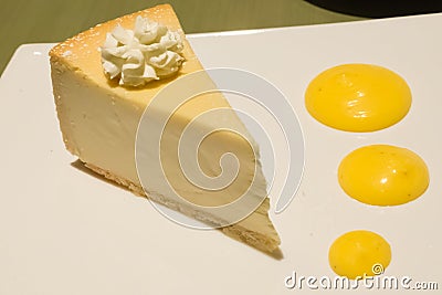 Yellow Cheese Cake Stock Photo