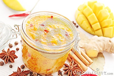 Mango chutney Stock Photo