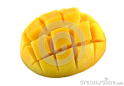 Mango Cubed Stock Photo