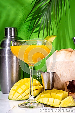 Mango daikiri or martini cocktail Stock Photo