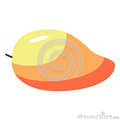 Mango flat color art illustration Vector Illustration