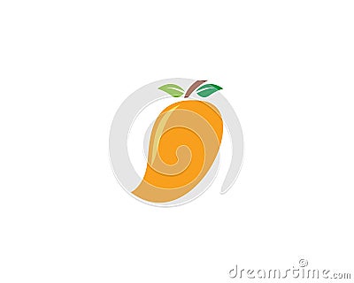 Mango in flat style. Mango vector logo. Mango icon Vector Illustration