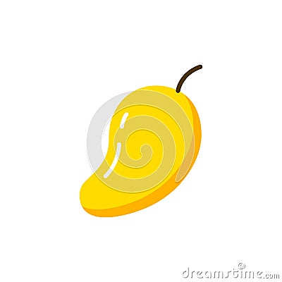 Mango flat vector fruit icon. Simple label cartoon mango line design icon illustration. Vector Illustration