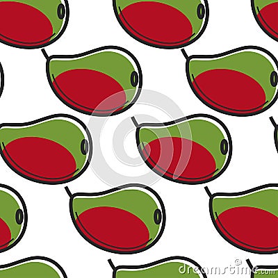Mango fruit South Africa harvest seamless pattern Vector Illustration