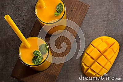 Mango lassi Indian summer drink Stock Photo