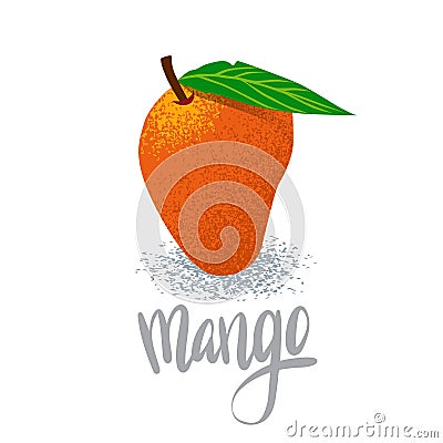 Mango, organic fruit, vegetarianism, vitamins in the garden vector illustration, vector particles Vector Illustration