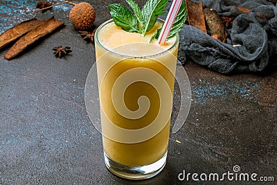 Mango passion fruit smoothie Stock Photo