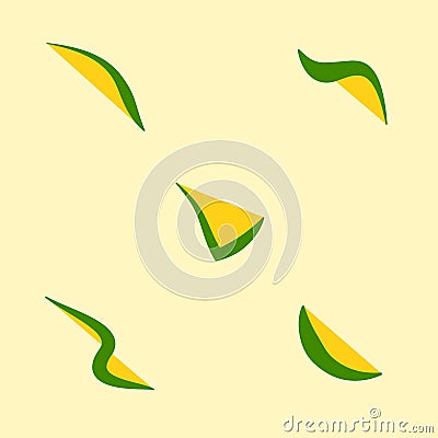 Mango pattern on yellow background Vector Illustration