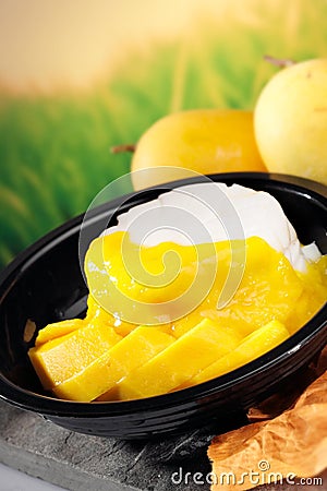 Mango Pudding Stock Photo