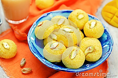 Mango sandesh. Bengali sweets Stock Photo