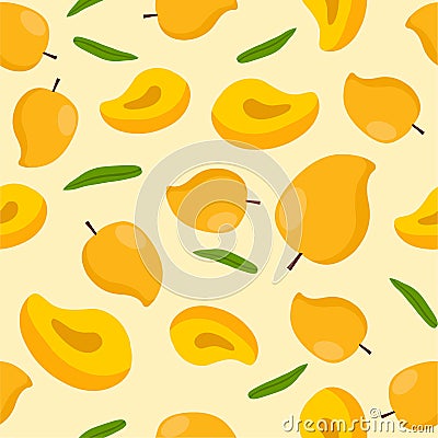 Mango seamless pattern background vector Vector Illustration