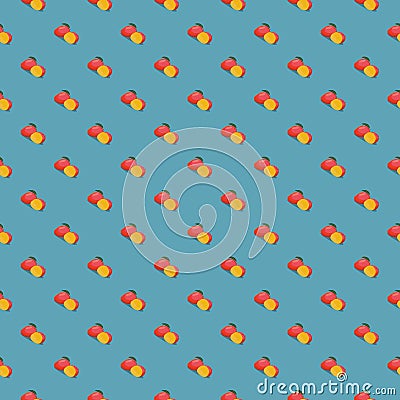 Mango seamless pattern. Vegan organic eco fruit background. vector illustration Vector Illustration