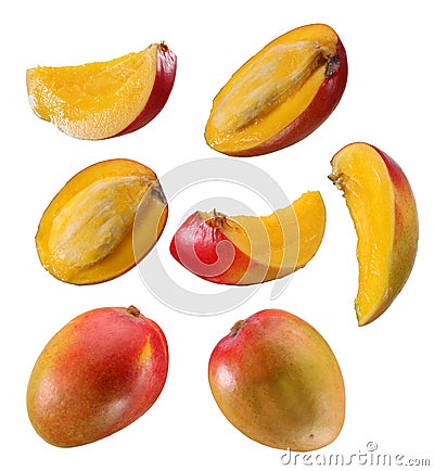 Mango and slices Stock Photo
