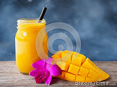 Mango smoothies Stock Photo