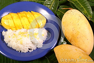 Mango sticky rice Stock Photo