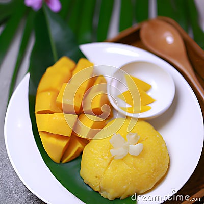 Mango Sticky Rice Stock Photo