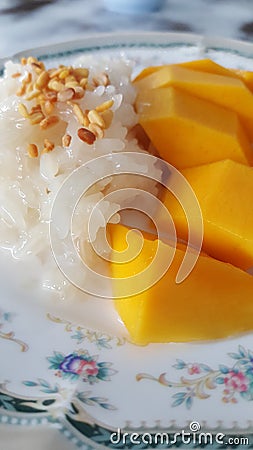 Mango Sticky Rice Stock Photo