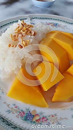 Mango Sticky Rice Stock Photo