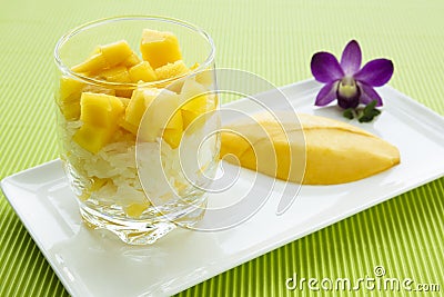 Mango sticky rice Stock Photo