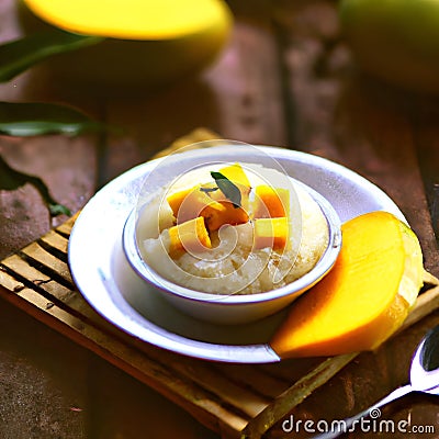 Mango Sticky Rice , a popular Thai dessert for centuries Stock Photo