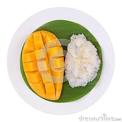 Mango sticky rice. Thai style dessert, mango with glutinous rice Stock Photo