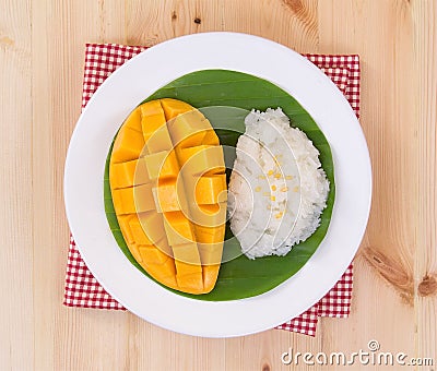 Mango sticky rice. Thai style dessert, mango with glutinous rice Stock Photo