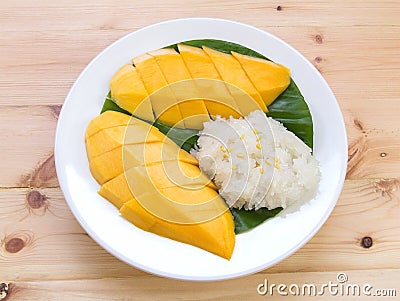 Mango sticky rice. Thai style dessert, mango with glutinous rice Stock Photo