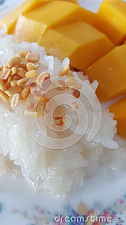 Mango Sticky Rice Stock Photo