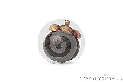 Mangosteen the queen thai fruit isolated on white background Stock Photo