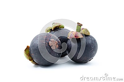 Mangosteen the queen of Thai tropical fruit. Stock Photo